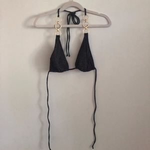 Black & White Pinstripe Vix Triangle Tie Swimsuit